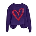 thumbnail image 4 of Valentine's Day Sweatshirts for Women Comfy Fleece Lined Pullover Crewneck Long Sleeve Shirts Tops, 4 of 4