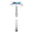 thumbnail image 3 of 1.92 ct Emerald Cut Blue Moissanite Solitaire with Simulated Diamond Accents 18K White Gold Womens Engagement Ring, 3 of 5