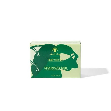 As I Am Hemp Seed Oil Shampoo Bar – Gentle Cleansing for Dry Hair & Scalp – 3.5 oz (Ceramides, Calendula & Betaine)
