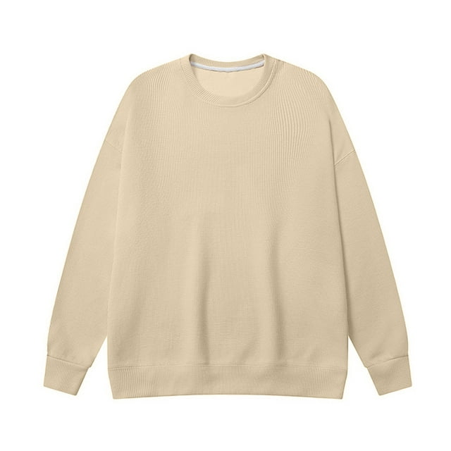 T-Shirts à Manches Longues pour Hommes, Sports Décontractés, Pull-Over en Maille Gaufrée, Je L