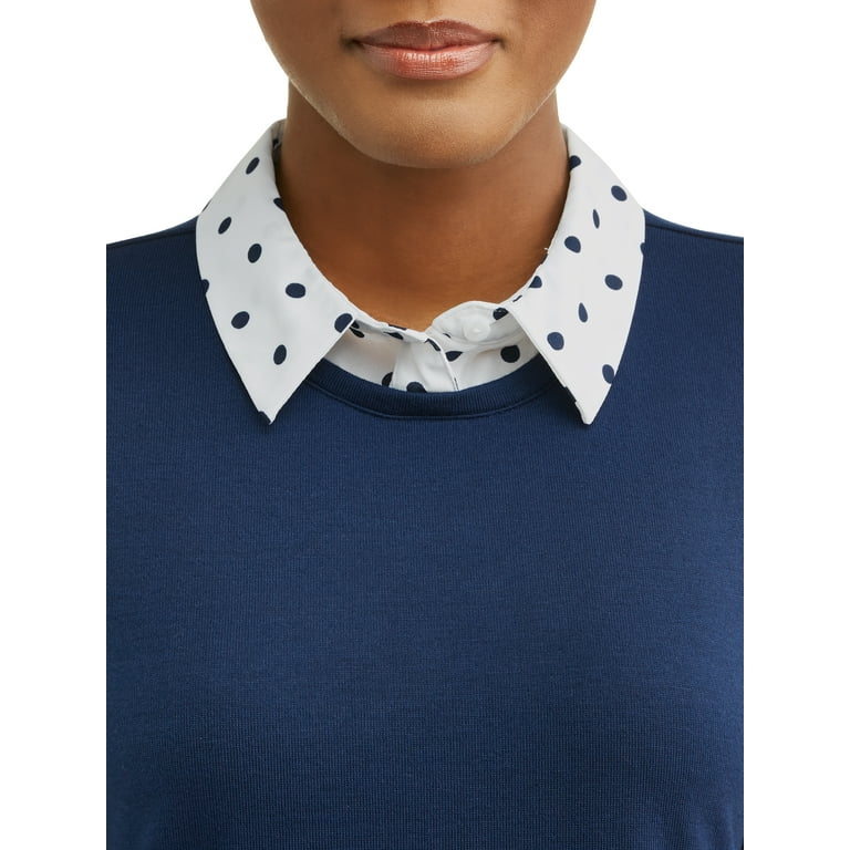 Sweater with clearance built in collar