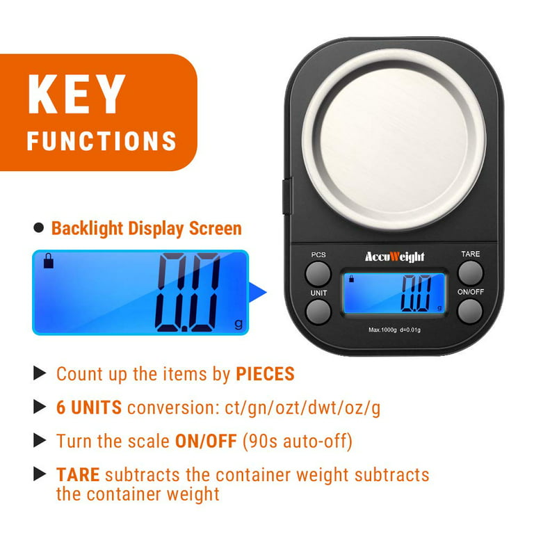 Portable Digital Scale Measures Carat & Gram Weight includes Ac Adapter &  Batteries - JST730