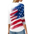 thumbnail image 4 of Womens 250th Anniversary Usa Shirt American Flag Print 3/4 Sleeve Tops for Women Summer Casual Patriotic 4th Of July T-Shirt, 4 of 4