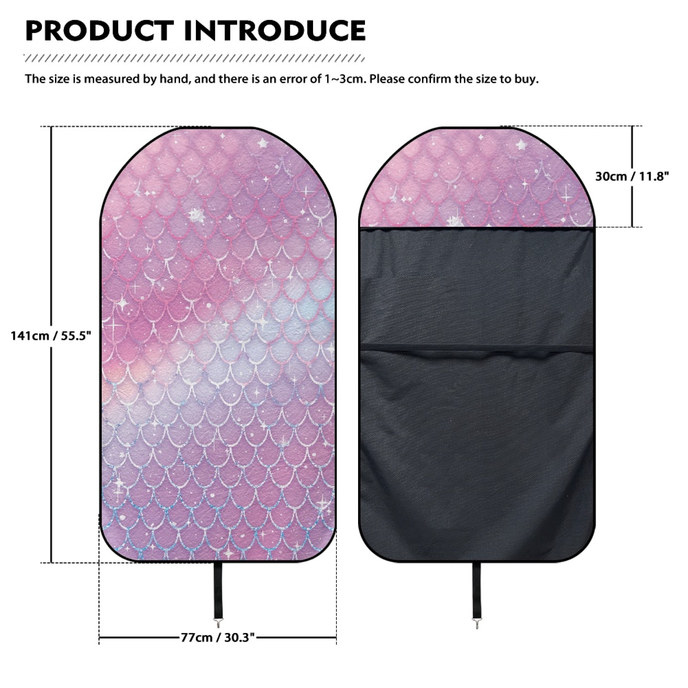 XYZCANDO Pastel Gradient Mermaid Scale Car Seat Cover - Sweatproof & Waterproof Protector | Soft Microfiber, Universal Fit for Cars, SUVs & Trucks