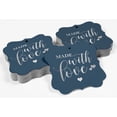thumbnail image 4 of Inkdotpot Hang Tags Made With Love Wedding Favor Bracket Shape Gift Tags Real Silver Foil Bonbonniere Tag Pack Of 50, 4 of 7