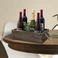 thumbnail image 2 of MyGift Distressed Barnwood Style Beer Bottle Crate with Rope Handles and Metal Divider Panels, Brown, 2 of 6