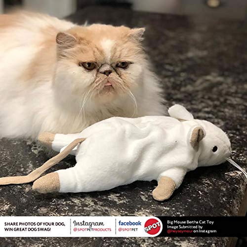 SPOT Big Mouse Bertha Plush Cat Toy with Catnip