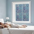 thumbnail image 3 of Vintage Morocco Window Privacy Film, Traditional Tribal Abstract Geometric Blue Static Cling UV Sun Blocking Heat Control Window Tint Day and Night, Non-Adhesive One Way Privacy Cover 17.7''x39.3'', 3 of 7