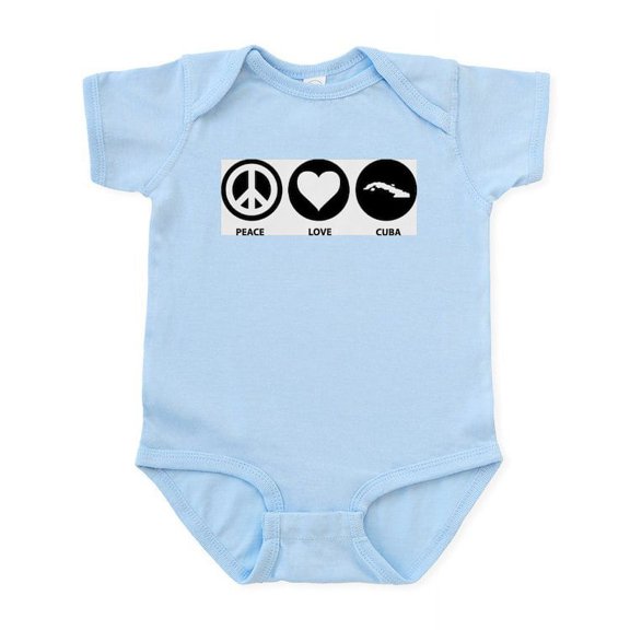 CafePress - Peace Love Cuba Infant Bodysuit - Baby Light Bodysuit, Size Newborn - 24 Months