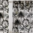 thumbnail image 2 of Vargottam Tropical Tree Print Sheer Curtains for Short Windows - Set of 2 Panels, 63", Grommet Top, Printed Georgette, Light Filtering Drapes for Kitchen or Bedroom, 2 of 9