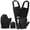 black, variant on INCTUO 5 Piece Self Tanning Mitt Applicator Kit, Soft Tanner Mitt Set with Exfoliating Glove, Back Lotion Applicator, Face Makeup Brush, Mini Finger Face Self Tanner Mitt for Lotions, Mousses,Creams