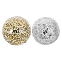 FRCOLOR 2pcs Decorative Glass Mosaic Balls Round Home Decor Spheres Mosaic Sphere Unique Desktop Ornament Glass Mosaic Ball