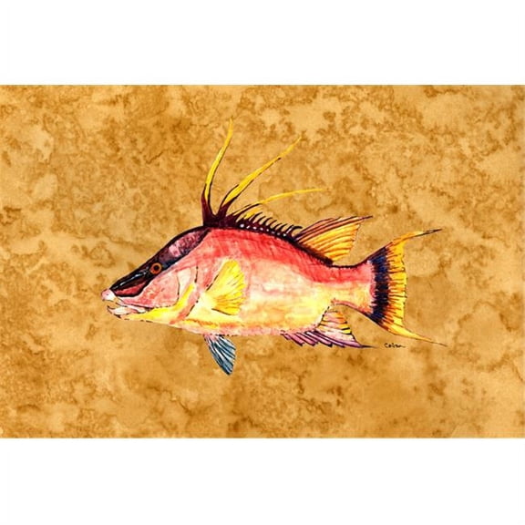 Carolines Treasures 8751PLMT Hog Snapper On Gold Fabric Placemat