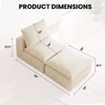 thumbnail image 2 of Poshby Corduroy Single Sofa Bean Bag Lounger Chair with Ottoman for Living Room, White, 2 of 7
