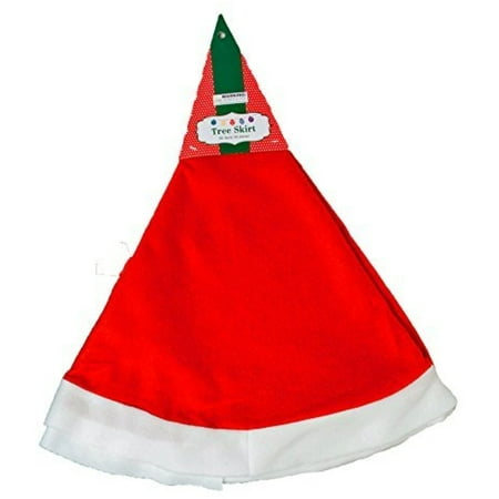 Black Duck Brand Red Polyester Tree Skirt 36 Inch Solid W White Border Black Duck Brand Red Polyester Tree Skirt 36 Inch Solid W White Border