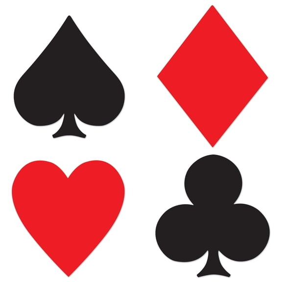 Beistle - Card "Suit" Cutouts - 15½"-16½" - Pack of 12