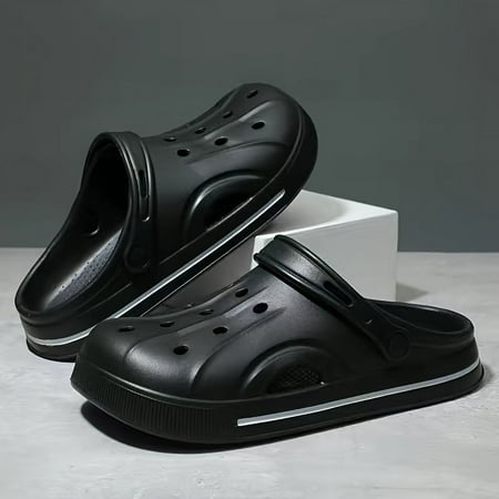 

Women s Breathable Backless Beach Clogs Solid Color PVC Sandals Platform Soft Sole Closed Toe Home Garden Clogs