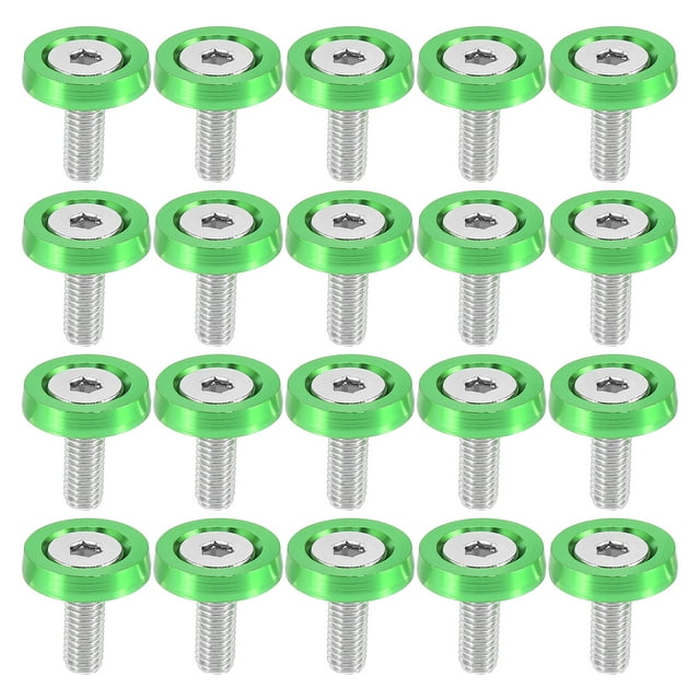20uds Coche Motocicleta Verde M6 Guardabarro Parachoque Arandela Tornillo Sujetador