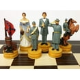 thumbnail image 6 of US American Civil War Wife Queens Chess set W 14" Ebony Black  Maple Wood Board, 6 of 8