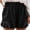 Black, variant on Puntoco Women'S Plus Size Clearance Plus Size Casual Elastic Waist Pocket Loose Solid Shorts Pants