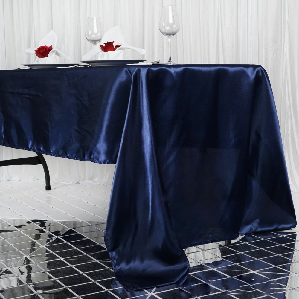 Efavormart 60x126" Rectangle NAVY Wholesale SATIN Tablecloth Banquet