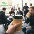 thumbnail image 6 of [150 Pack] 16oz Disposable RippIe Paper Hot Coffee Cups with Black Dome Lids - Double Walled Insulated Disposable Hot Tea Cups - Bio Degradable, Eco Friendly, Beverage, To Go, Large Coffee Cups, 6 of 8