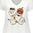 thumbnail image 4 of Inktastic Halloween Ghosts Women's Plus Size V-Neck T-Shirt, 4 of 5