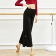 thumbnail image 2 of Pantalones de yoga para mujer Pantalones de entrenamiento de pierna ancha de cintura alta con abertura, 2 of 8