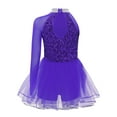 thumbnail image 2 of SiiRoh Girls Shiny Sequin Ballet Tulle Skirted Leotard Jazz Dance Outfit One Piece Jumpsuit Gymnastics Bodysuit Purple 10, 2 of 4