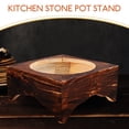 thumbnail image 3 of Wood Pot Stand Anti Skid Kitchen Stone Pot Stand Wooden Casserole Rack for Home Restaurant (Inner Circle Diameter: 12.8cm), 3 of 6