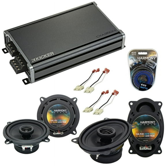 Fits Jeep Wrangler 1985-1996 Speaker Replacement Harmony R46 R5 & CXA360.4 Amp