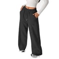 thumbnail image 7 of Hudaneo Boys Open Bottom Sweatpants Drawstring Elastic Waist Wide Leg Athletic Pockets, 5-16 Years, 7 of 7