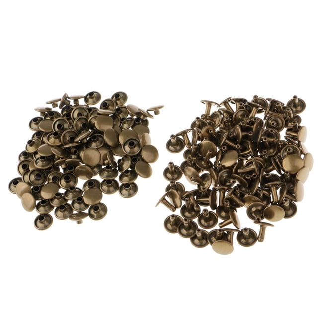 Juego de 100 remaches tubulares de metal para cuero, ideales para trabajos en cuero. 10 mm x 4 mm 10 mm x 8 mm