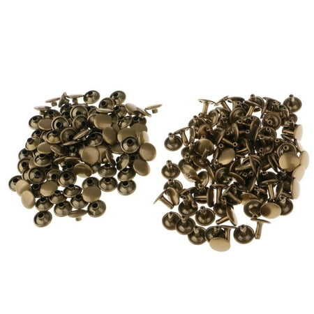 

100 Pieces/Set Leather Rivets Double Rivets Tubular Metal Studs Kit for Leather Craft Repairing Clothing Shoes Hat Sewing Decoration 6/8/9/10mm Ca 9mmx5mm 9mmx8mm