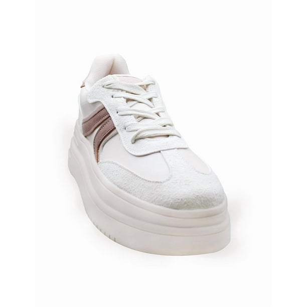 TENIS CASUAL DE MUJER SINTETICO LATTE MARCA LEON 160