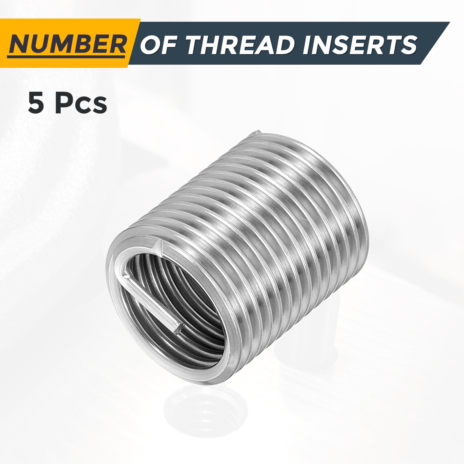 Uxcell 10pcs Wire Thread Inserts M20 x 2.5 x 2D Metric Helical Threaded Sleeve