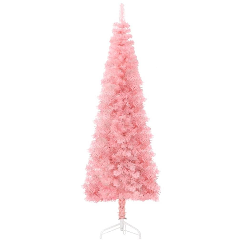 UBesGoo Half Slim Artificial Half Christmas Tree with Stand Pink 6 FT