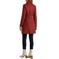 thumbnail image 3 of INSPIRE CHIC Pea Coat for Women's Peter Pan Collar Double Breasted Slant Pocket Button Down  Belted Winter Coats M Dark Red, 3 of 5