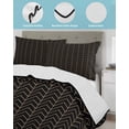thumbnail image 4 of Quilts Twin-XL Size Bedding Set, Simple Line Black Lightweight Quilted Comforter, Black Modern Art Geometric Soft Reversible Bedspread Coverlet with Pillow Covers for All Season, 68" x 98", 4 of 7