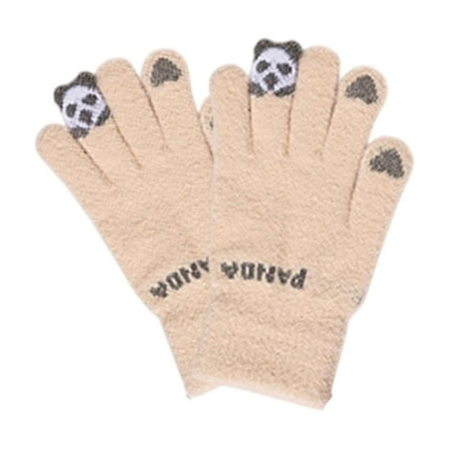 Kids Winter Gloves Touchscreen Compatible Fleece-Lined Windproof Cold-Resistant Unisex Cycling Gloves 1 Pair