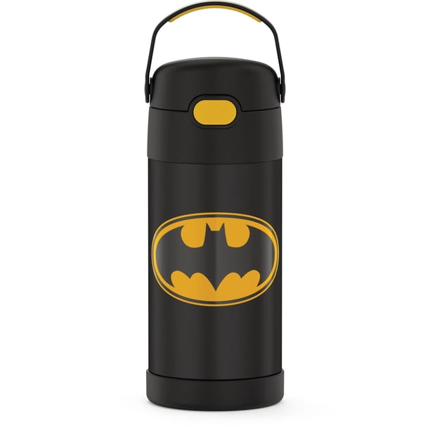 THERMOS FUNTAINER Botella de acero inoxidable con aislamiento al vacío para niños, 12 onzas, Batman