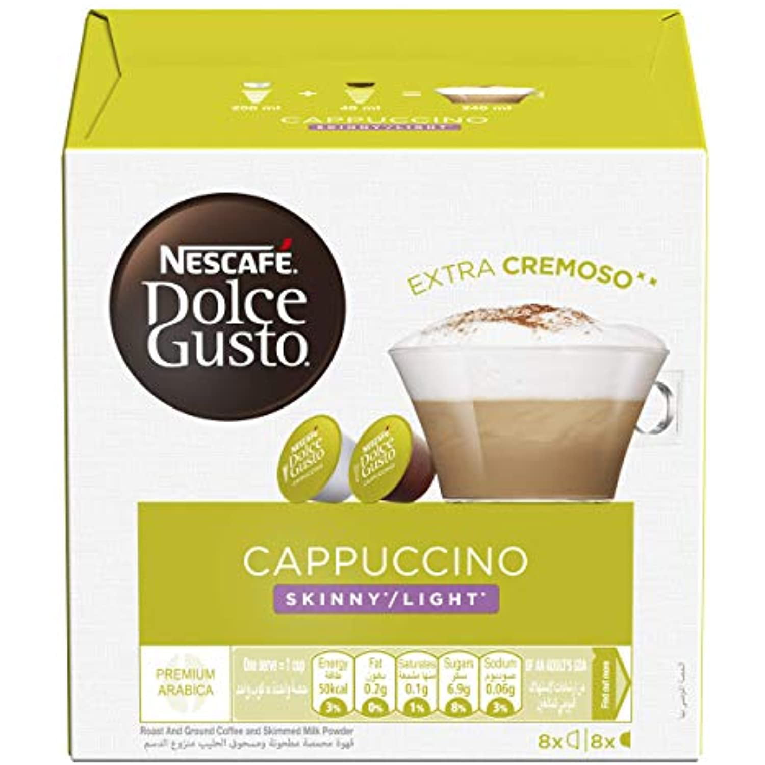 2 x Nescafé Dolce Gusto Cappuccino Skinny/luce 8 Pod 