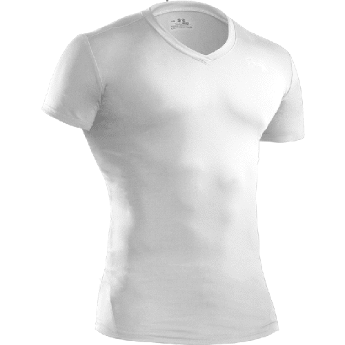 Under Armour HeatGear Tactical V-Neck Compression T-shirt à manches courtes pour  homme, blanc (100)/transparent, grand 