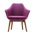 thumbnail image 3 of Manhattan Comfort Cronkite Accent Chair in Plum and Walnut (Set of 2), 3 of 6