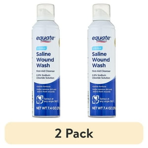 Equate Sterile Saline Wound Wash Spray, 7.4 fl oz Twin Pack