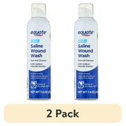 (2 pack) Equate Sterile Saline Wound Wash Spray, First-Aid Cleanser, 7.4 fl oz.