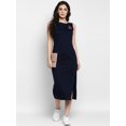 thumbnail image 2 of Zima Leto Women's Navy Embroidered Knitted Dress, 2 of 8