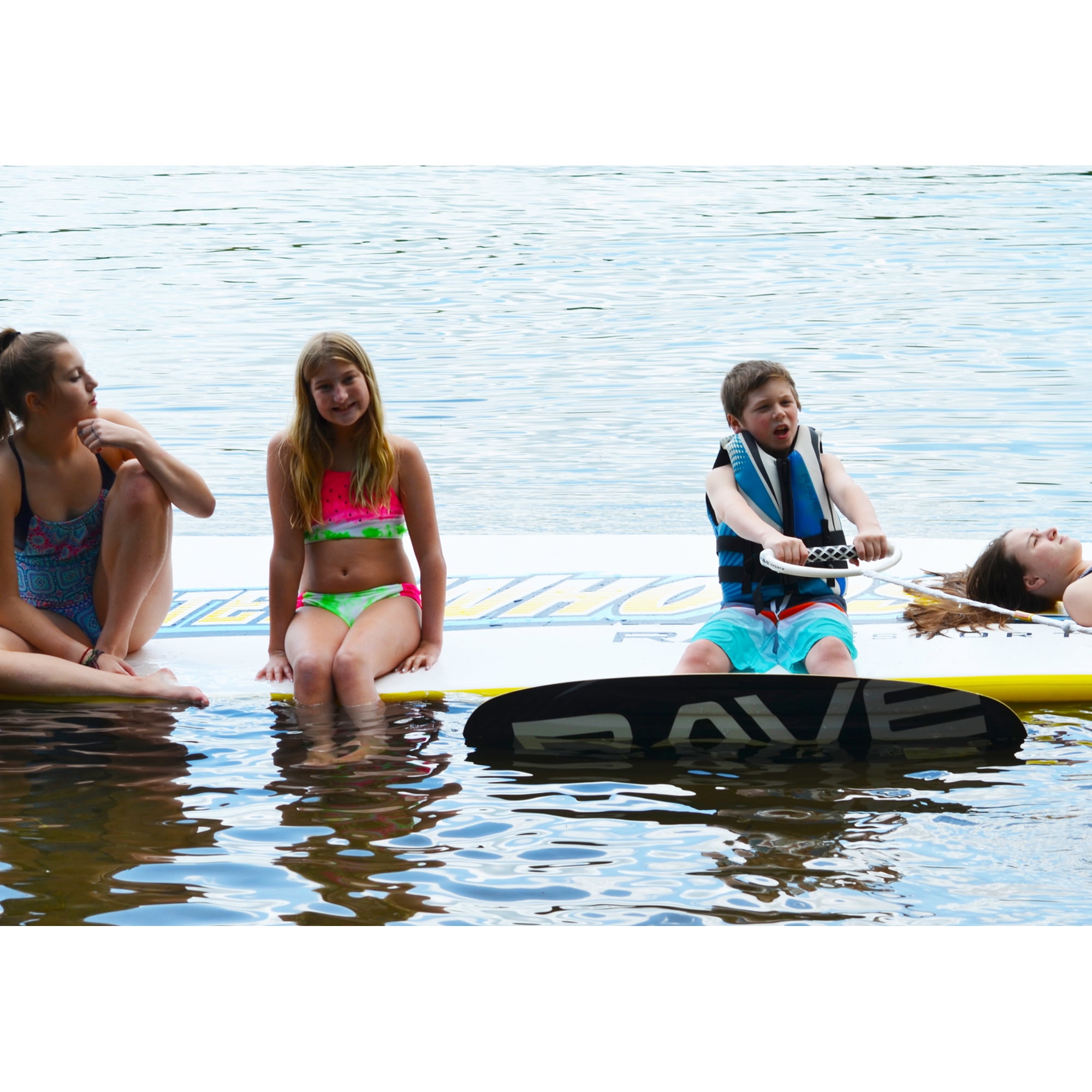 RAVE Sports Whoosh 20 Foot Inflatable Floating Water Mat with Air Pump