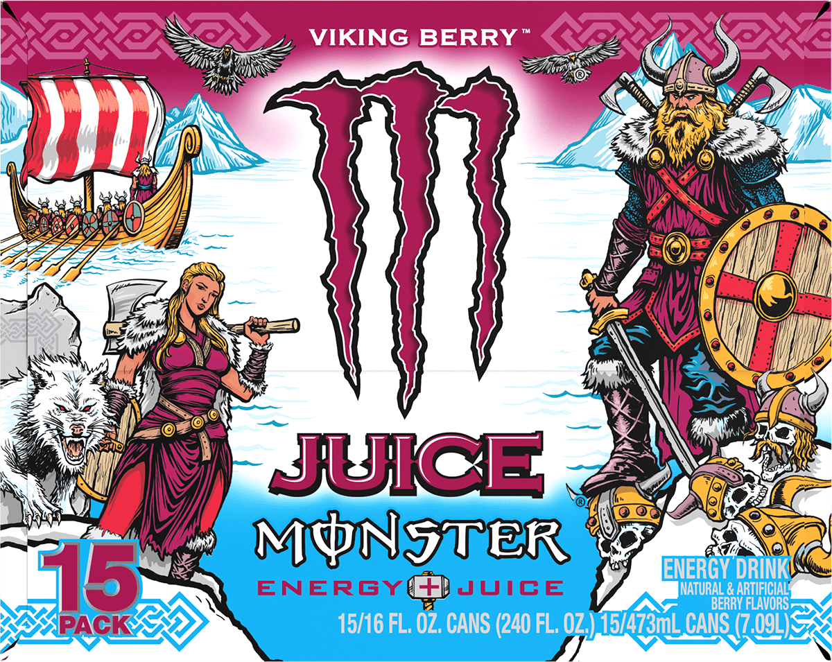 Juice Monster Viking Berry 15 Pack - 16 Fl Oz