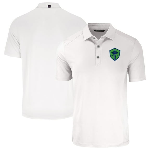 Men's-Cutter & Buck  White Seattle Sounders FC Big & Tall Forge Eco Stretch Recycled Polo